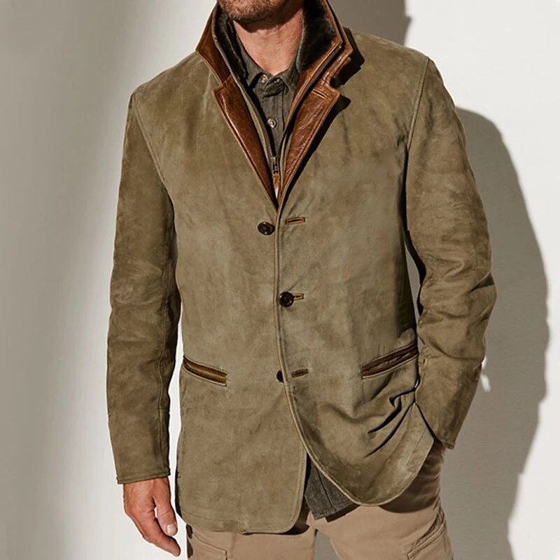 Caleb – Vintage Suede Blazer Jacket for Men