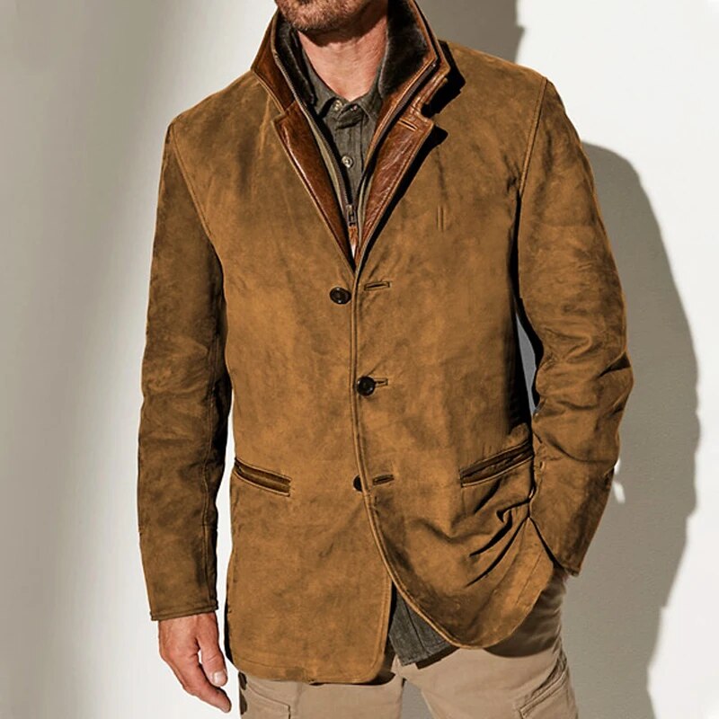 Caleb – Vintage Suede Blazer Jacket for Men