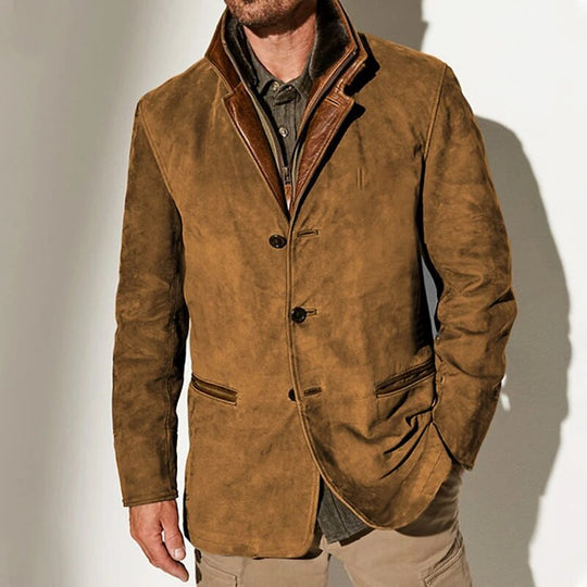 Caleb – Vintage Suede Blazer Jacket for Men