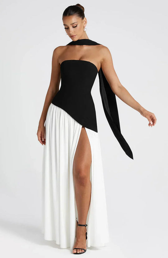 Elisabeth – Strapless High-Slit Evening Gown for Women