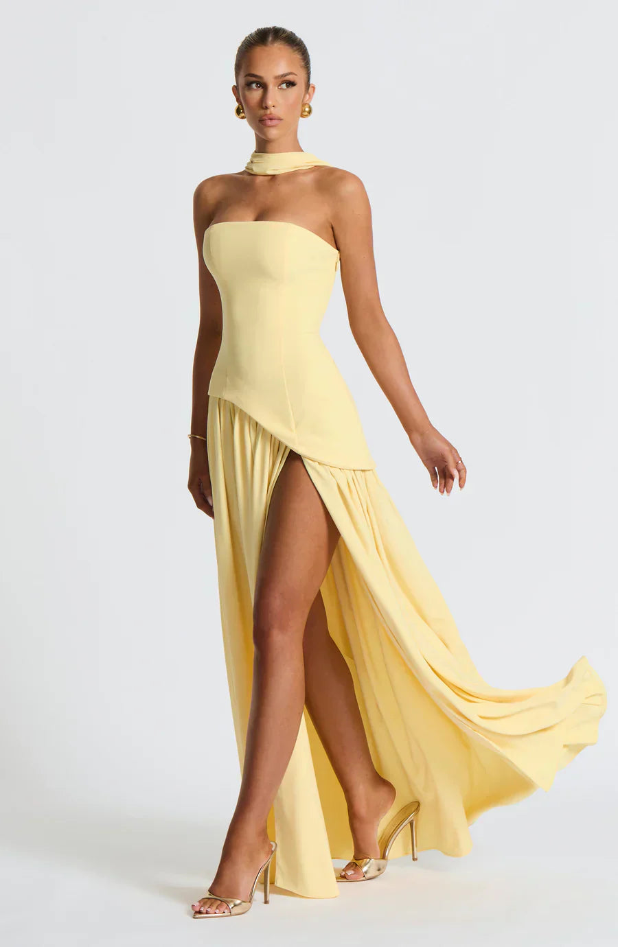 Elisabeth – Strapless High-Slit Evening Gown for Women