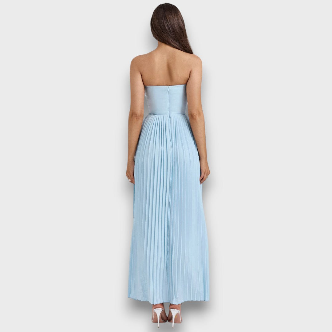 Evianne – Pleated Bustier Dress with Maxi Finesse