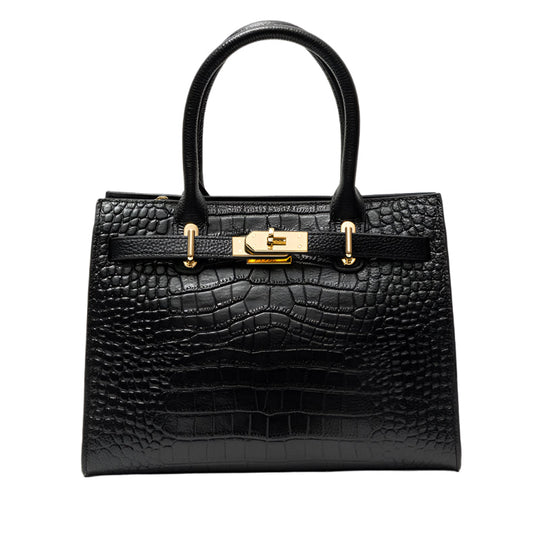 Nevaeh – Classic Crocodile-Embossed Leather Handbag for Women