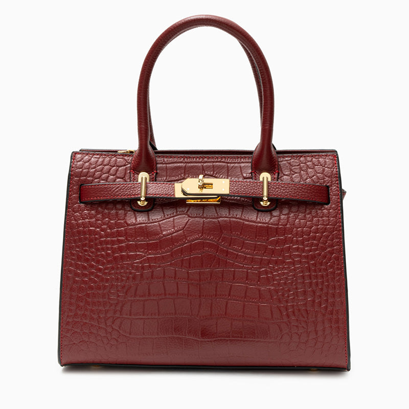 Nevaeh – Classic Crocodile-Embossed Leather Handbag for Women