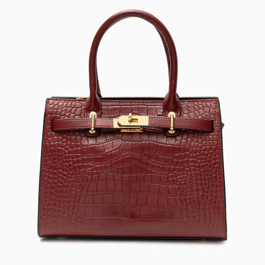 Nevaeh – Classic Crocodile-Embossed Leather Handbag for Women