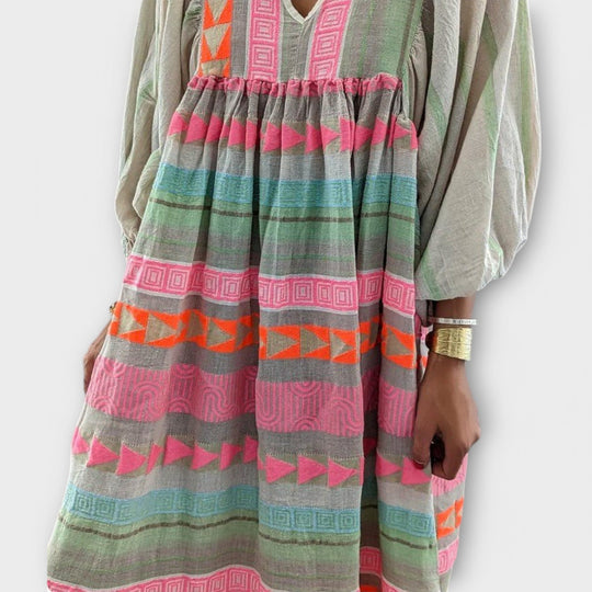 Ysolde – Boho Maxi Dress with Embroidery Details