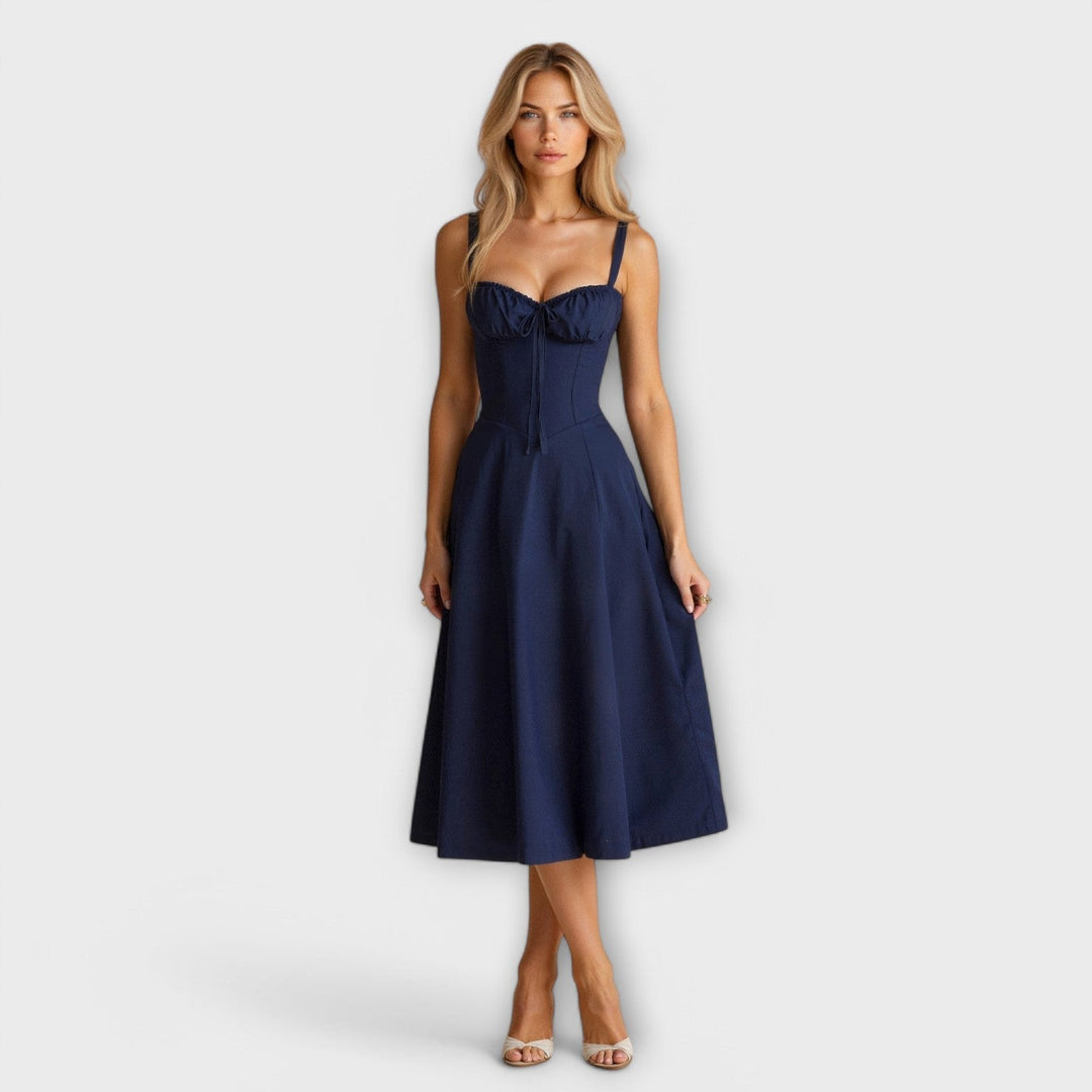 Marvelle – Midi Dress with Floral Silhouette