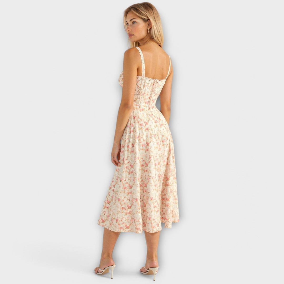 Marvelle – Midi Dress with Floral Silhouette