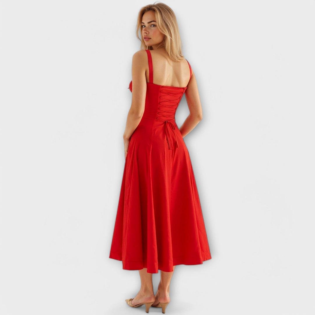 Marvelle – Midi Dress with Floral Silhouette