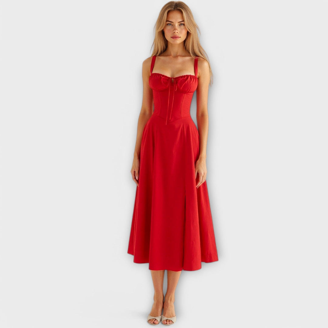 Marvelle – Midi Dress with Floral Silhouette
