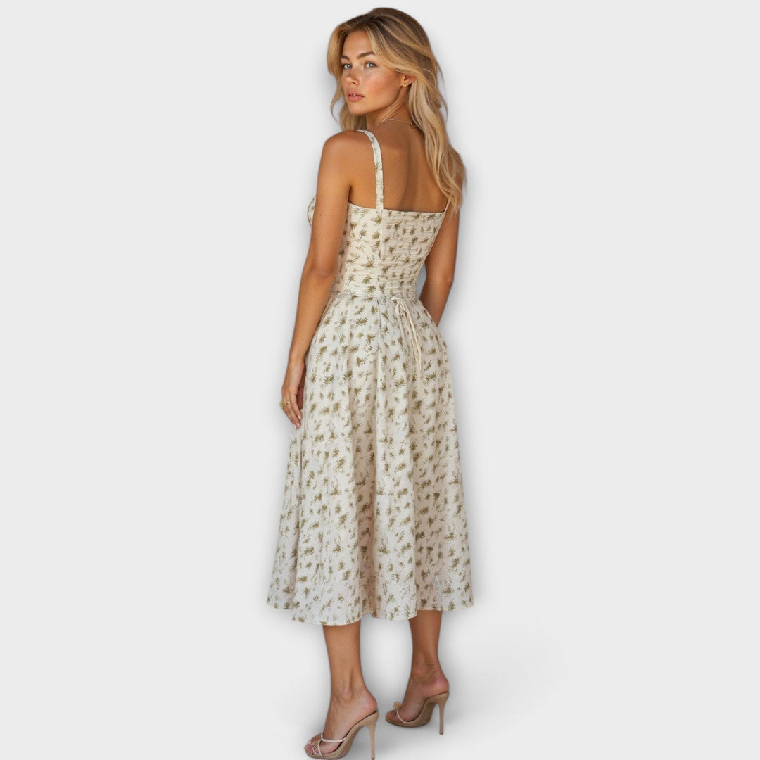 Marvelle – Midi Dress with Floral Silhouette