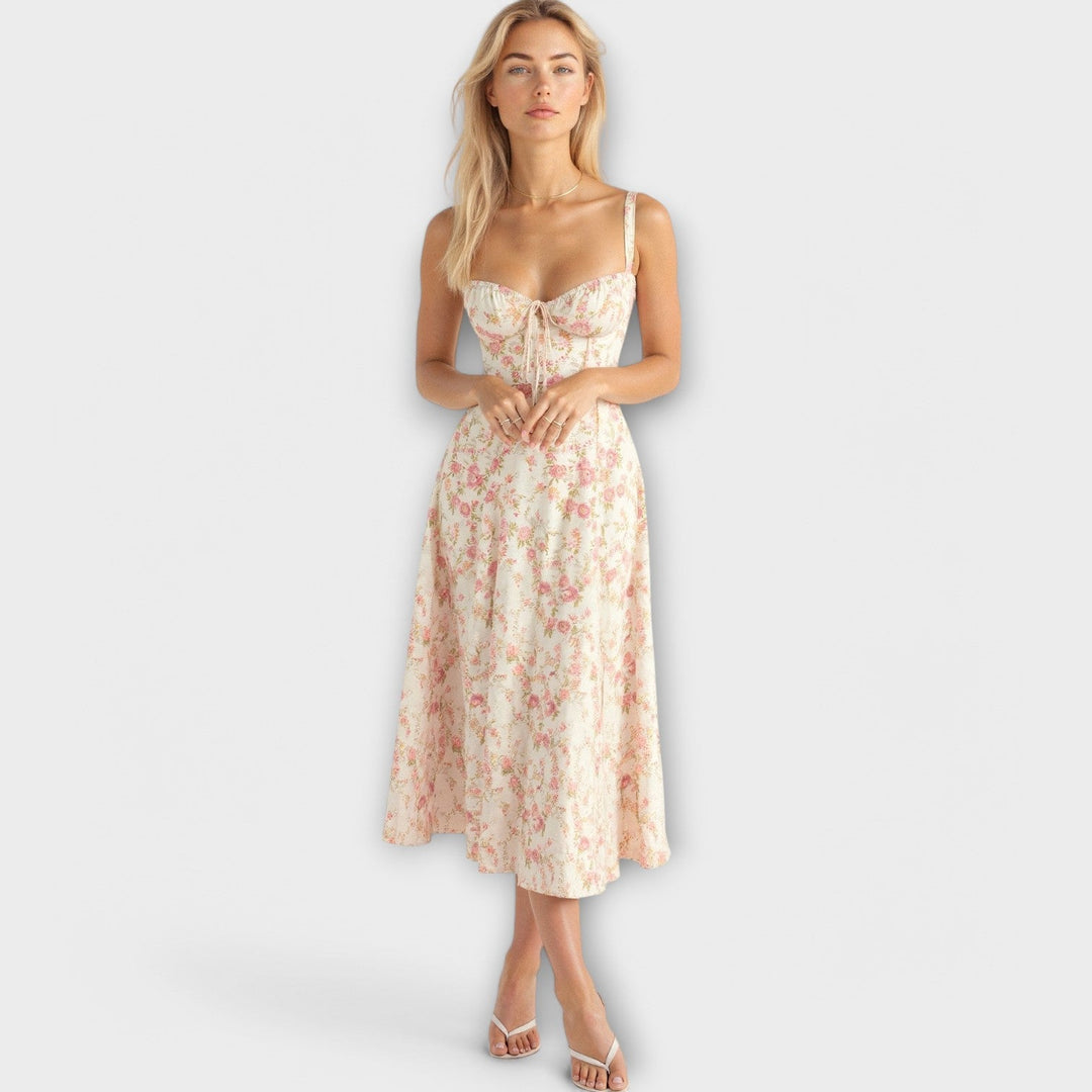 Marvelle – Midi Dress with Floral Silhouette