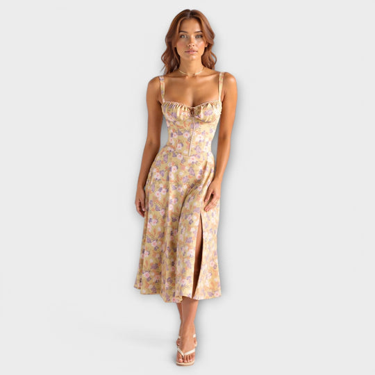 Marvelle – Midi Dress with Floral Silhouette