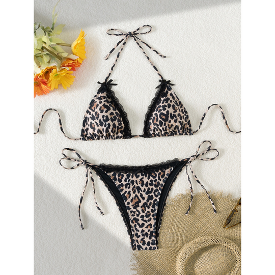 Sari - Leopard Print Lace Bikini for Women