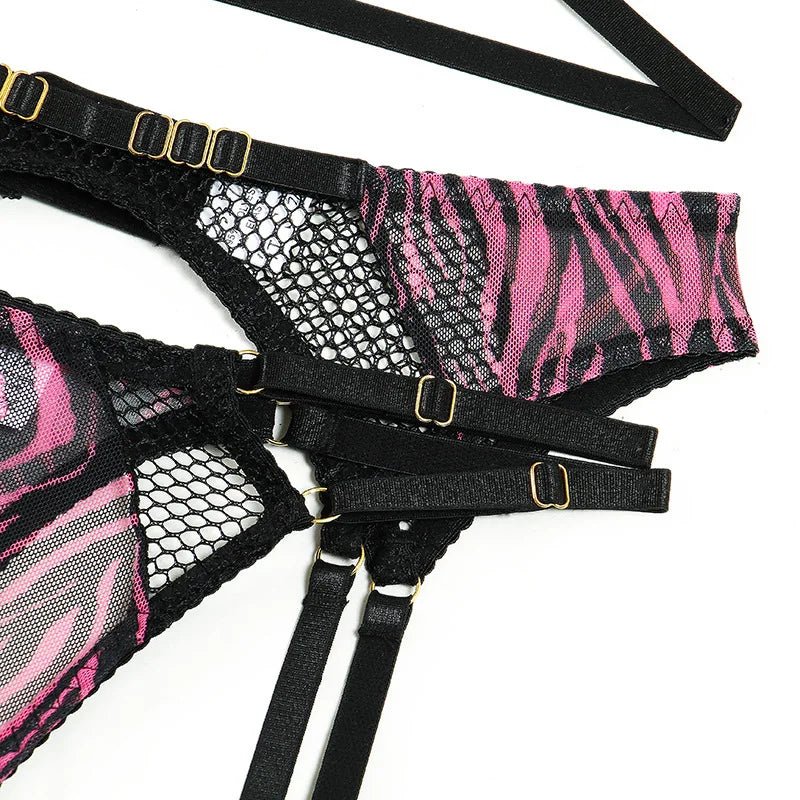 Zyra – Harness-Inspired Contrast Lingerie Set for Women