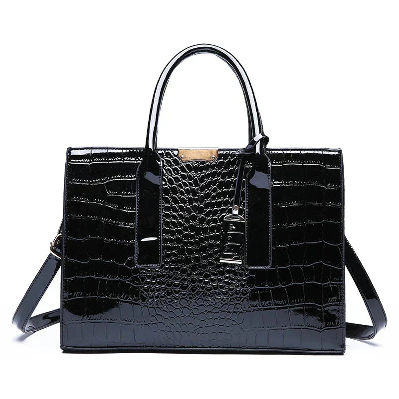Marin – Croc-Embossed Leather Tote for Women