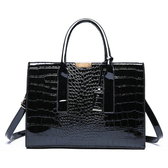 Marin – Croc-Embossed Leather Tote for Women