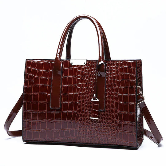 Marin – Croc-Embossed Leather Tote for Women