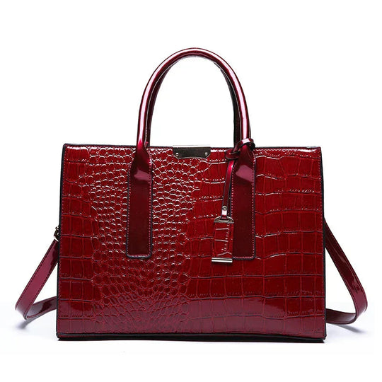 Marin – Croc-Embossed Leather Tote for Women