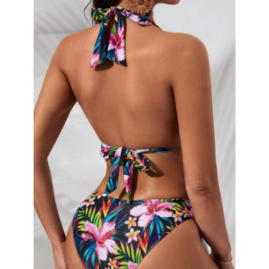 Niva - Tropical Halter Bikini Set for Women