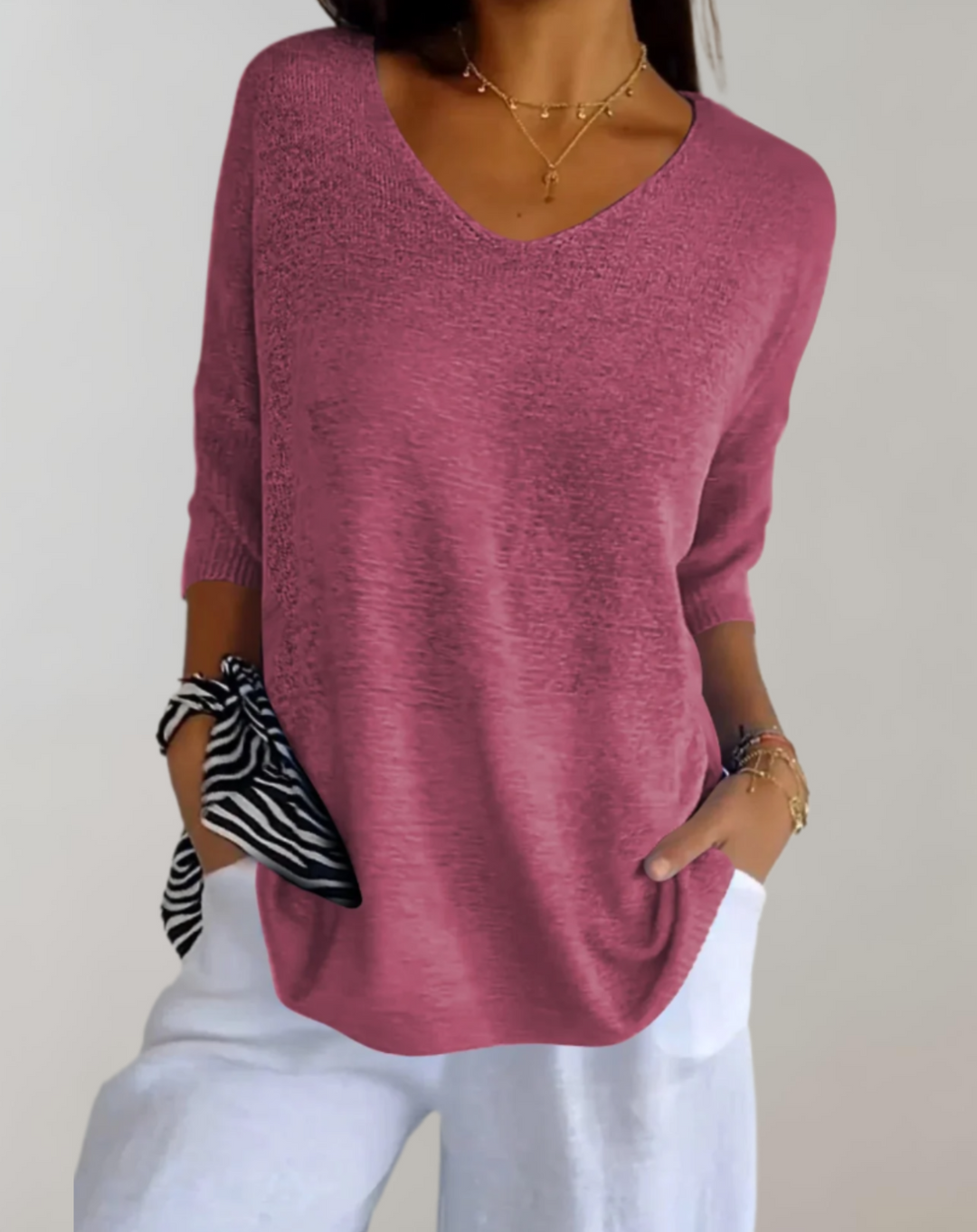 Shannon – Soft Knit V-Neck Sweater for Women