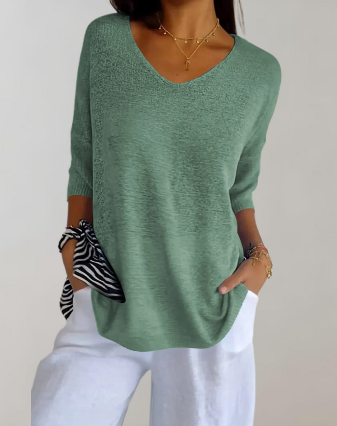 Shannon – Soft Knit V-Neck Sweater for Women