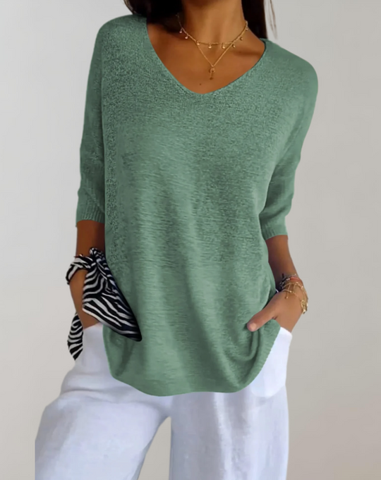 Shannon – Soft Knit V-Neck Sweater for Women