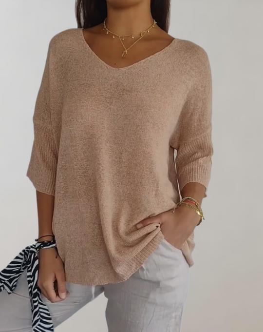 Shannon – Soft Knit V-Neck Sweater for Women