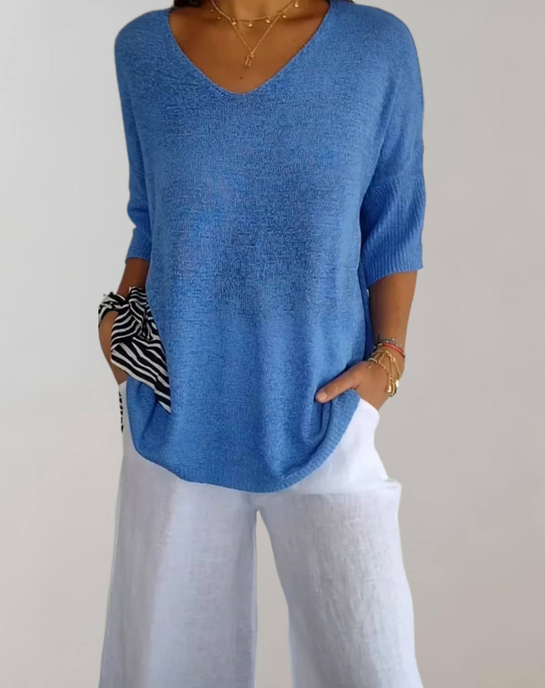 Shannon – Soft Knit V-Neck Sweater for Women