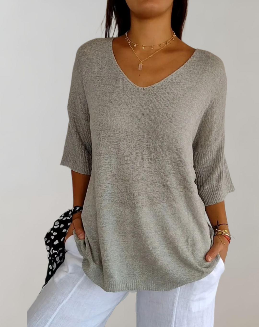Shannon – Soft Knit V-Neck Sweater for Women