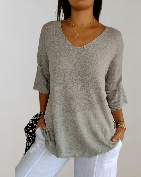 Shannon – Soft Knit V-Neck Sweater for Women