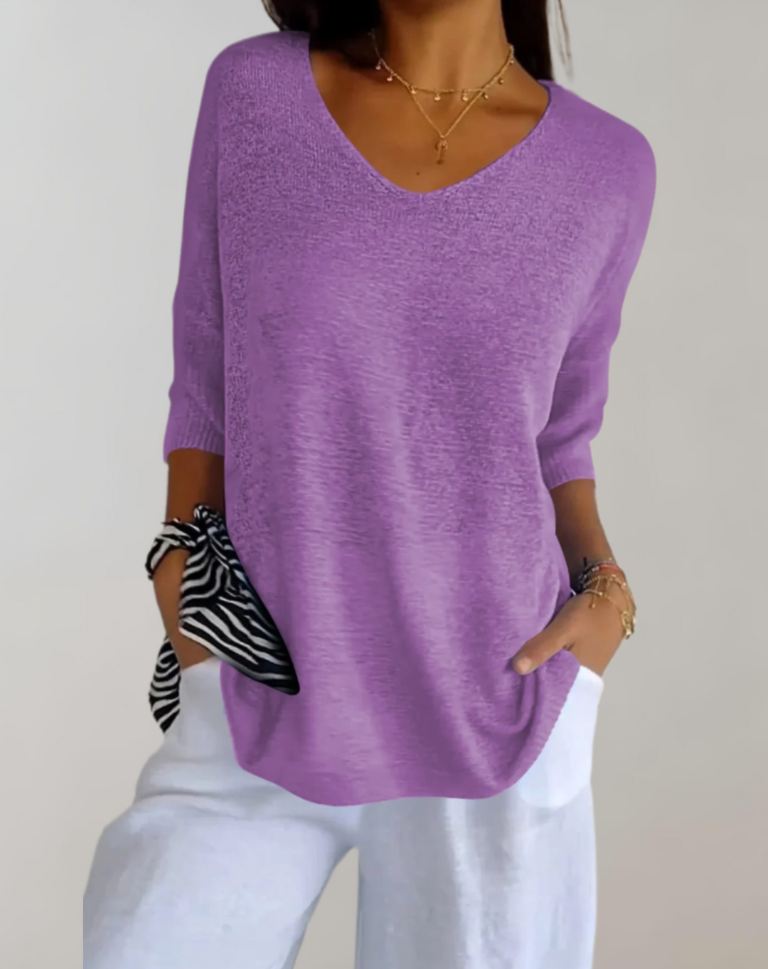 Shannon – Soft Knit V-Neck Sweater for Women
