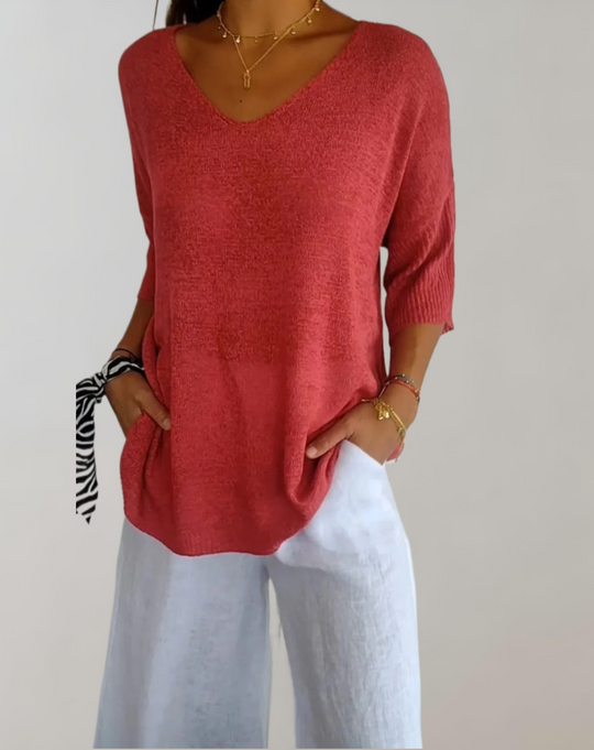 Shannon – Soft Knit V-Neck Sweater for Women