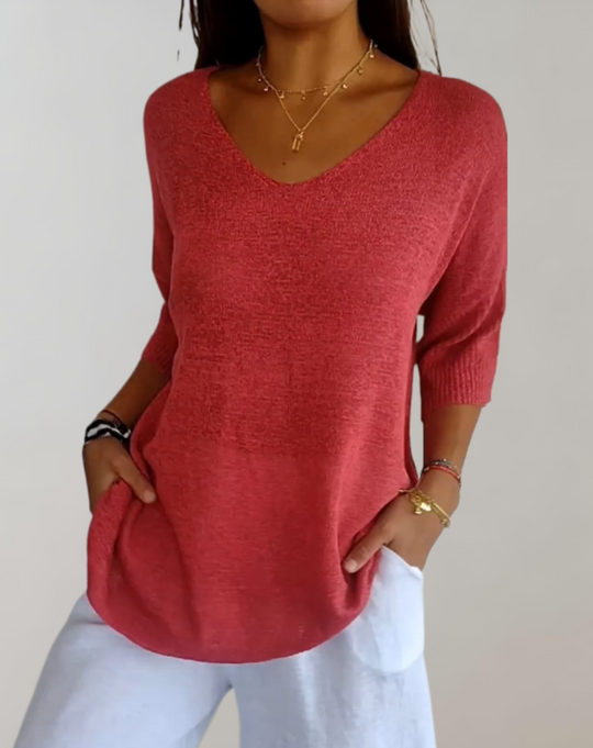 Shannon – Soft Knit V-Neck Sweater for Women