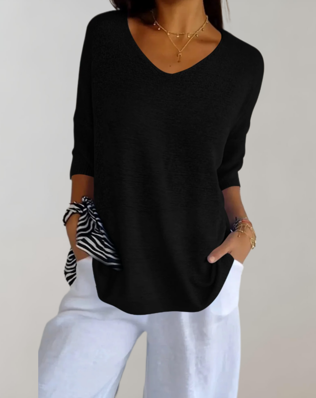 Shannon – Soft Knit V-Neck Sweater for Women