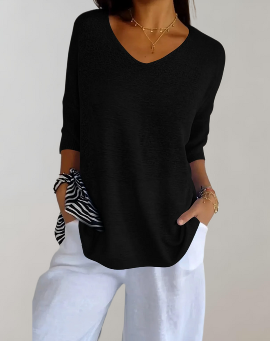 Shannon – Soft Knit V-Neck Sweater for Women