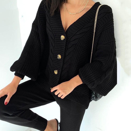 Elouise – Oversized Knit Button Cardigan for Women