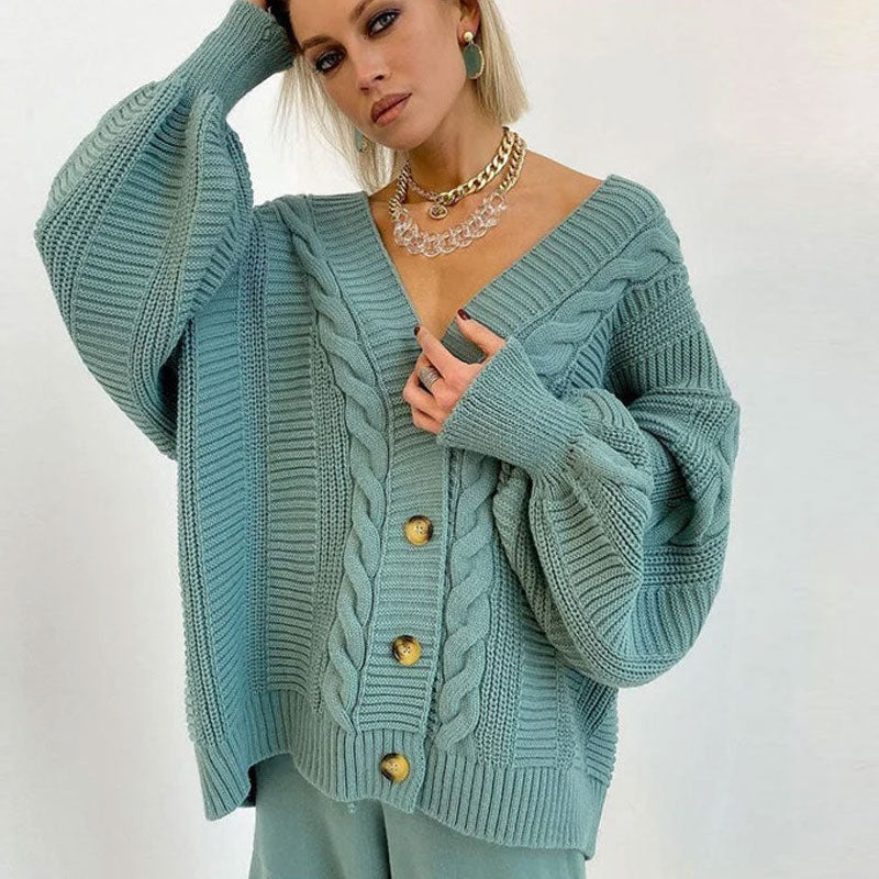 Elouise – Oversized Knit Button Cardigan for Women