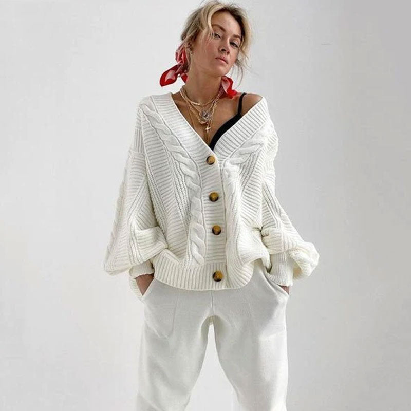 Elouise – Oversized Knit Button Cardigan for Women