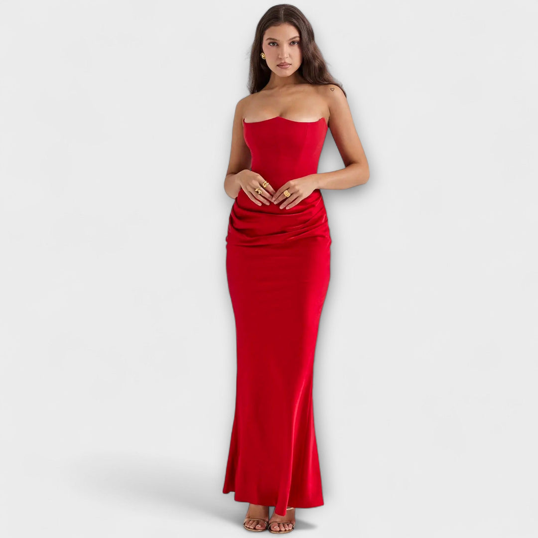 Marielle – Off-the-Shoulder Satin Maxi Dress