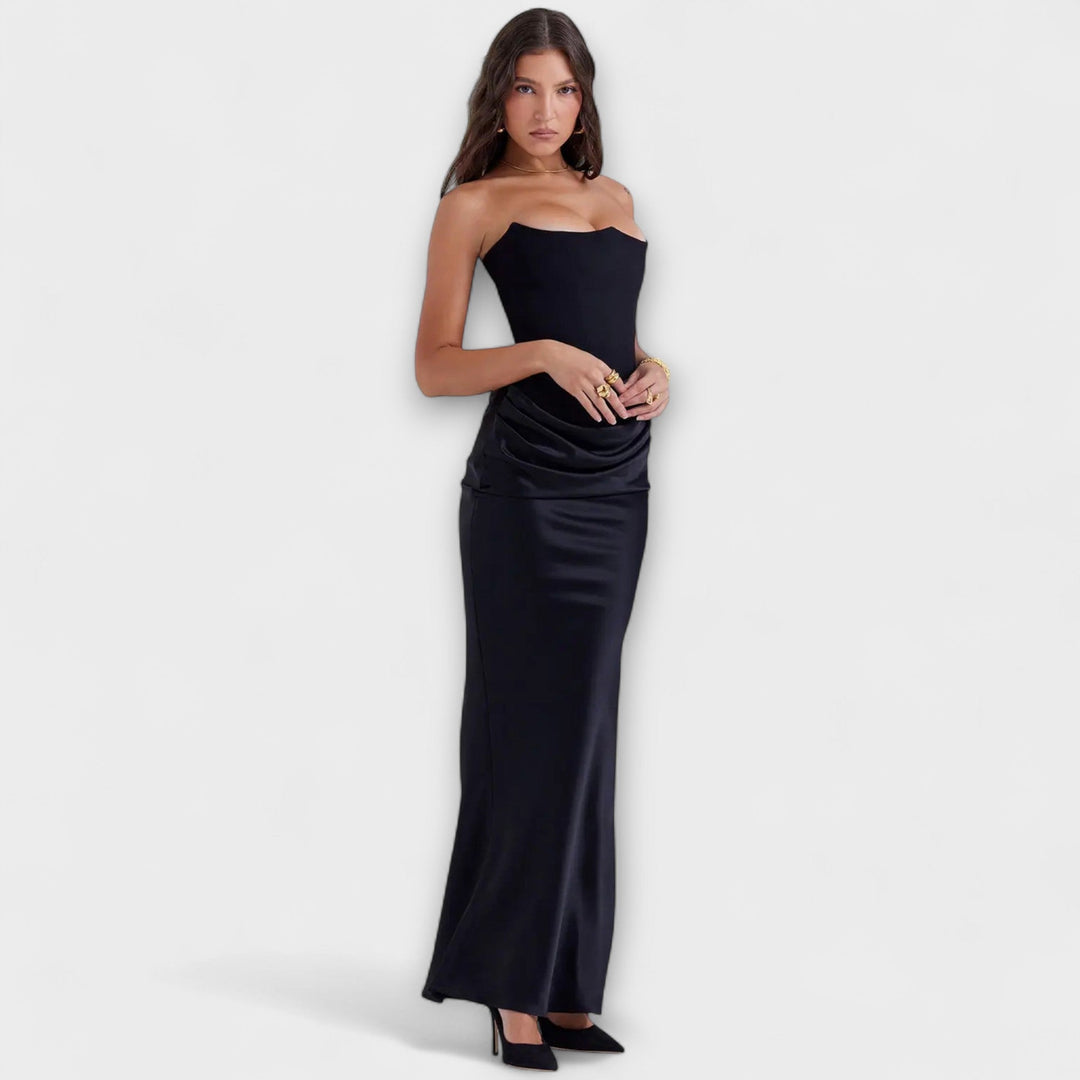 Marielle – Off-the-Shoulder Satin Maxi Dress