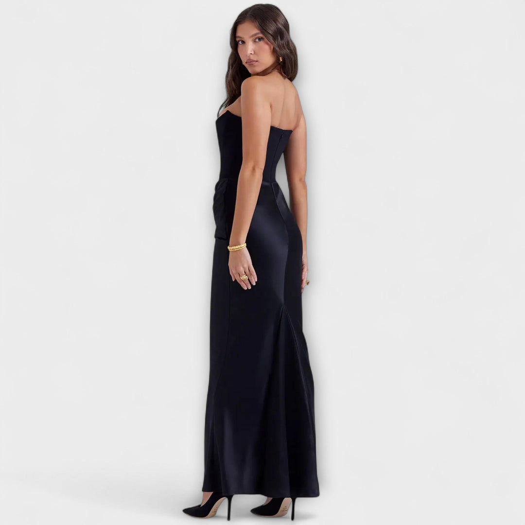 Marielle – Off-the-Shoulder Satin Maxi Dress
