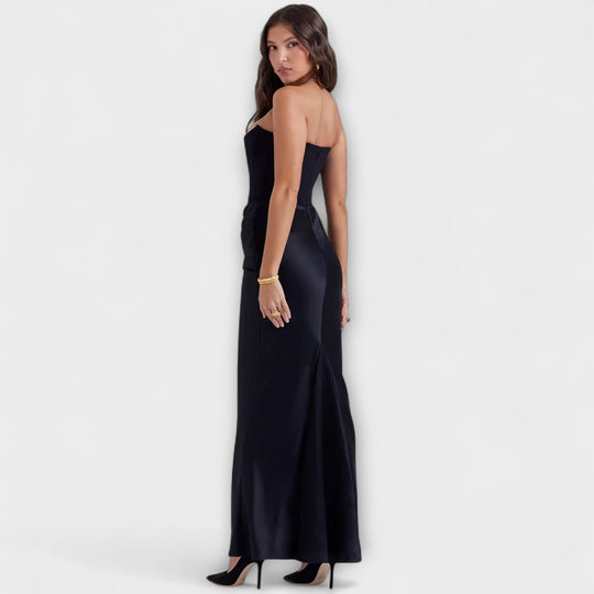 Marielle – Off-the-Shoulder Satin Maxi Dress