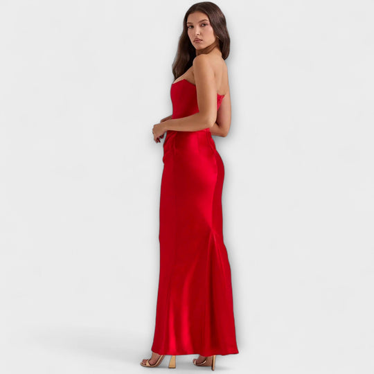 Marielle – Off-the-Shoulder Satin Maxi Dress
