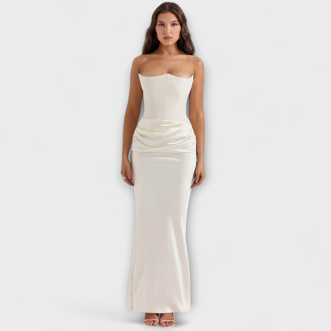 Marielle – Off-the-Shoulder Satin Maxi Dress