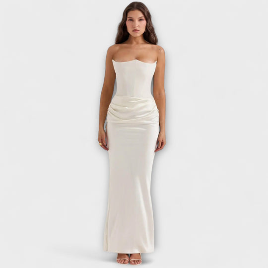 Marielle – Off-the-Shoulder Satin Maxi Dress