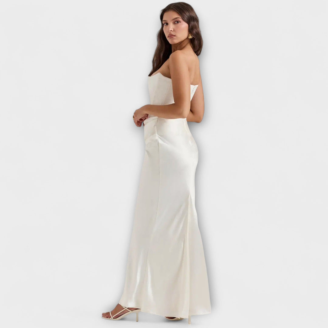 Marielle – Off-the-Shoulder Satin Maxi Dress