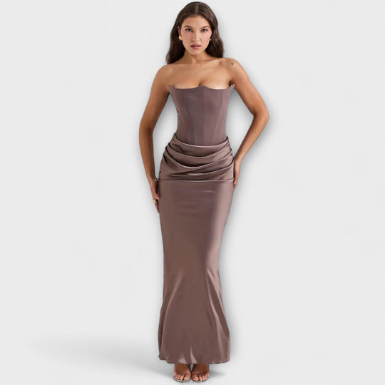 Marielle – Off-the-Shoulder Satin Maxi Dress