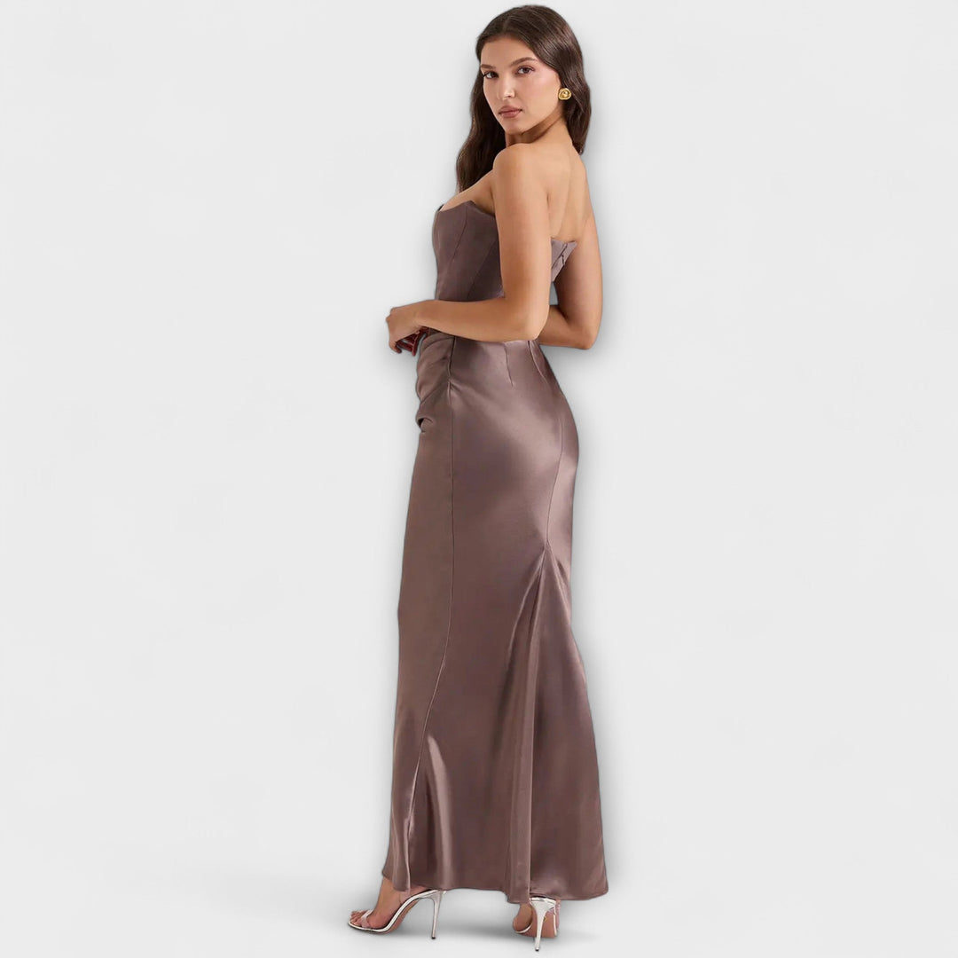 Marielle – Off-the-Shoulder Satin Maxi Dress