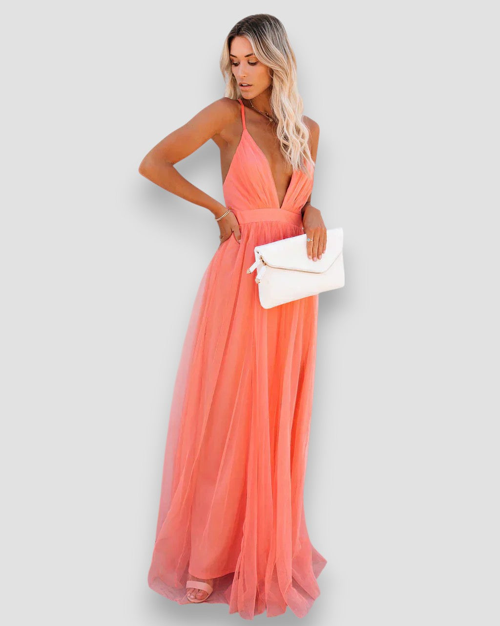Marla – Backless Chiffon Maxi Dress for Women